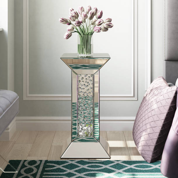 Wade Logan® Ghita Glass Pedestal End Table & Reviews Wayfair